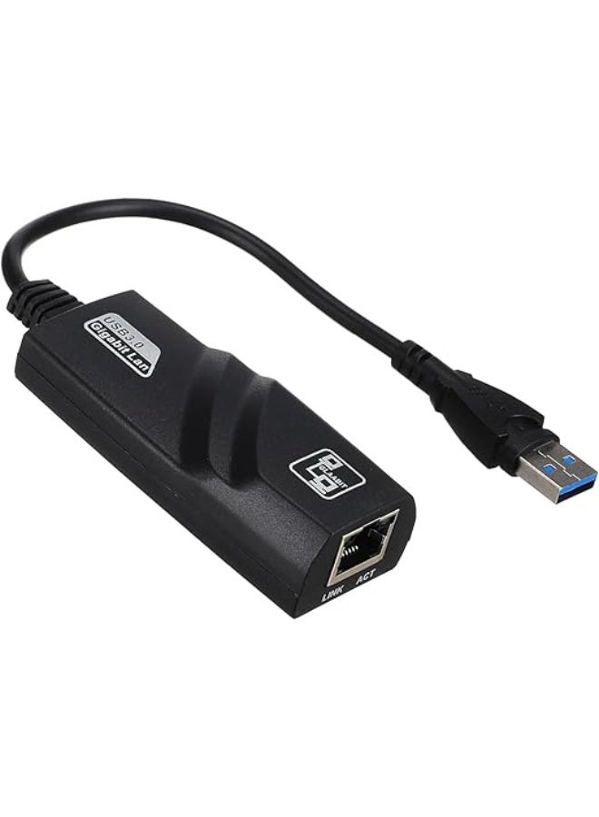 Black USB 3.0 to RJ45 Ethernet LAN Adapter - Image 1